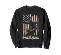 Cruz de Bandera Americana Libre y Valiente Cristiana patriótica Sudadera