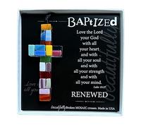Cruz de bautismo hecha a mano con mosaico, diseño de The Grandparent