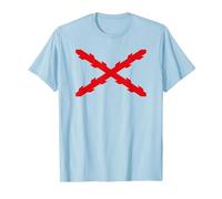 Cruz de Borgoña, Tercios españoles. Militar Camiseta, Hombre, Azul Bebé, S