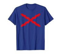 Cruz de Borgoña, Tercios españoles. Militar Camiseta, Hombre, Azul Real, L