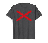 Cruz de Borgoña, Tercios españoles. Militar Camiseta, Hombre, Jaspeado Oscuro, XXL