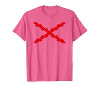 Cruz de Borgoña, Tercios españoles. Militar Camiseta, Hombre, Rosa Jaspeado, XL