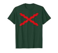 Cruz de Borgoña, Tercios españoles. Militar Camiseta, Hombre, Verde Bosque, 3XL