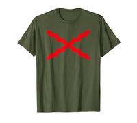 Cruz de Borgoña, Tercios españoles. Militar Camiseta, Hombre, Verde Oliva, L