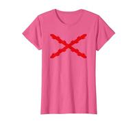 Cruz de Borgoña, Tercios españoles. Militar Camiseta, Mujer, Rosa Jaspeado, L