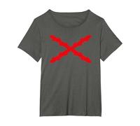 Cruz de Borgoña, Tercios españoles. Militar Camiseta, Mujer Tallas Grandes, Asfalto, 3XL Grande