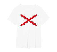 Cruz de Borgoña, Tercios españoles. Militar Camiseta, Mujer Tallas Grandes, Blanco, 5XL Grande