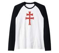 Cruz DE Caballeros DE Lorraine Freemasons Templar Camiseta Manga Raglan
