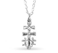 Cruz De Caravaca Bendecida | Plata De Ley 925 | Incluye Cadena de 50 cm | Con El Cristo Delante Y La Virgen Detrás | Bendecida Cadena De Plata | Con Ángeles De Protección | Unisex
