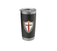 Cruz de escudo cruzado de los caballeros templarios Vaso térmico de acero inoxidable de doble pared
