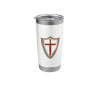 Cruz de escudo cruzado de los caballeros templarios Vaso térmico de acero inoxidable de doble pared