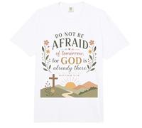 Cruz de fe Cristiana con versículo bíblico Mateo Dios Creyente Comfort Colors Adult Heavyweight T-Shirt