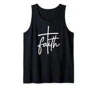 Cruz de fe Estilo de Escritura Cristiana Tipografía Religiosa Camiseta sin Mangas