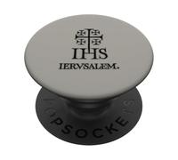Cruz de Jerusalén IHS Christogram Cruzadas Historia Medieval PopSockets PopGrip Adhesivo