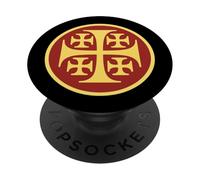 Cruz de Jerusalén | Templario cristiano católico PopSockets PopGrip Adhesivo