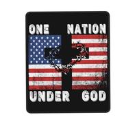 Cruz De Jesucristo con La Bandera Estadounidense De Una Nación Bajo Dios Mouse Pad Antideslizante Mousepad Agradable Alfombrilla De Ratón para Hogar Oficina Gaming 25X30Cm