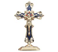 Cruz de Jesús, crucifijo religioso para Coche, de Jesucristo Hecho a Mano con Base para oración en el hogar, Pascua, Navidad, decoración de Altar