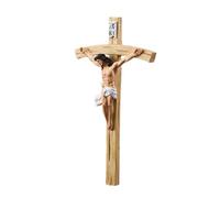 Cruz de Jesús de pared | Decoración católica clásica de resina pintada a mano | Decoración de pared católica | para oración santa, exposición artística, puerta de entrada, fiesta de campo