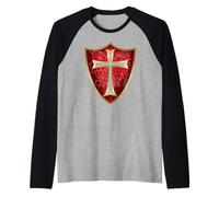 Cruz de los Caballeros Templarios Camiseta Manga Raglan