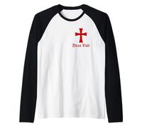 Cruz de los Caballeros Templarios: Deus Vult Camiseta Manga Raglan