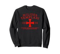 Cruz de los Caballeros Templarios en latín 1118-1312 Impresión roja Envejecida Sudadera