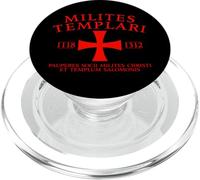 Cruz de los Caballeros Templarios en latín 1118-1312 Impresión roja PopSockets PopGrip para MagSafe