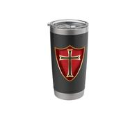 Cruz de los Caballeros Templarios Vaso térmico de acero inoxidable de doble pared