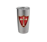 Cruz de los Caballeros Templarios Vaso térmico de acero inoxidable de doble pared