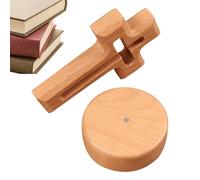 Cruz de madera - cruz de haya portátil, mini cruz de oración de confort | Diseño de grano único con acabado liso, tamaño de bolsillo para regalos, iglesia, hogar y relig regalos