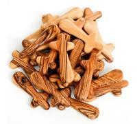 Cruz de madera de olivo de Tierra Santa certificada para el cuidado y la sujeci n (cruz de bolsillo mediana de 50)