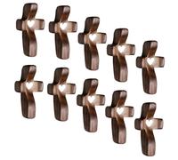 Cruz de Madera Hecha a Mano "Mi Corazón", Regalos para Aliviar el Estrés con los Dedos, Rezo Orar Ánimo Cruz Pequeña de Bolsillo para Adultos Que Rezan, Se Aferran y Se Aferran(White heart(10PC))