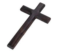 Cruz de madera negra - Madera que sostiene piezas pequeñas adheridas para bendecir, portátil de mano | Regalos examen orar hogar iglesia decoración habitación meditación buena suerte agarre cómodo her