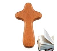 Cruz de mano | Mini cruz de oración manual para la mano, cruz de sujeción, pequeñas cruces de madera en caja suelta, cruz adherente para adaptarse a tu mano, cruz de palma para rezar