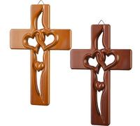 Cruz De Matrimonio, Decoración De Pared Con Cruz De Madera, Cruces De Corazones Con Manos Entrelazadas Para San Valentín Y Navidad, Arte Cristiano De Pared Hecho a Mano, Cruces De Boda(Wood+Retro)