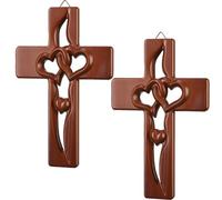 Cruz De Matrimonio, Decoración De Pared Con Cruz De Madera, Cruces De Corazones Con Manos Entrelazadas Para San Valentín Y Navidad, Arte Cristiano De Pared Hecho a Mano, Cruces De Boda(Retro*2)