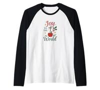 Cruz de Navidad Cristiana basada en la fe Camiseta Manga Raglan