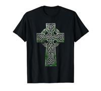 Cruz de Nudo Celta, Celta, irlandés, irlandés, Celta, Reino Unido, Cruz Camiseta gráfica económica, Hombre, Negro, XL