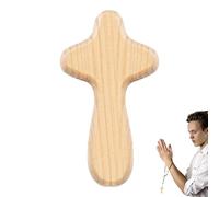 Cruz de oración: cruz de madera de pino pequeña de mano de 6x3,4x1,2 cm, cruzz de sujeción, cruces de madera pequeñas a granel, cruuz de palma para orar, cruuz adhesiva para manos | Accesorio de fe cr