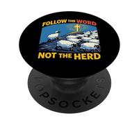 Cruz de ovejas de fe Cristiana Sigue la Palabra, no el rebaño PopSockets PopGrip Adhesivo