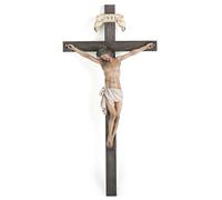 Cruz de pared con crucifijo católico BC de 40,6 cm de alto, Jesucristo, decoración del hogar, regalos religiosos coleccionables, escultura renacentista hecha a mano por Buildclassic