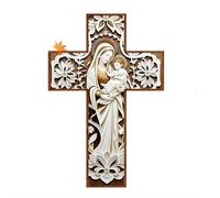 Cruz de pared de madera vintage de Jesucristo, decoración retro de Jesucristo, crucifijo católico, decoración rústica hecha a mano con tallado de Jesús, arte de paredes de Cristo para regalos