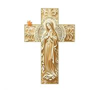 Cruz de pared de madera vintage de Jesucristo, decoración retro de Jesucristo, crucifijo católico, decoración rústica hecha a mano con tallado de Jesús, arte de paredes de Cristo para regalos