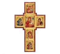 Cruz de pared de madera vintage de Jesucristo, hecha a mano, cruz rústica, decoración elegante para colgar, arte de paredes religiosas para fe, esperanza y bendición, regalo cristiano (mezcla de