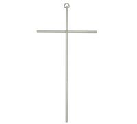 Cruz de pared | Elegante diseño minimalista | Acabado de espejo metálico en tono dorado o plateado | Decoración cristiana para el hogar | Gran regalo para bautizo, primera comunión, y confirmación