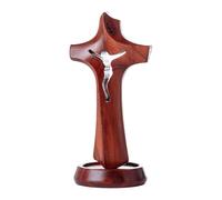 Cruz De Pie,Decoración De Estatuilla De Madera Católica - Decoración De Jesús De Pie De Madera - Para Hogar Salón Dormitorio Comedor Iglesia Escritorio Estante Centro De Mesa Regalo De Casa Nueva