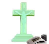 Cruz De Pie Para Mesa,Cruz Religiosa Fosforescente | Cruz De Mesa Religiosa, Cruz De Mesa Para Decoración Católica, Estatua De Cruz De Decoración Del Hogar