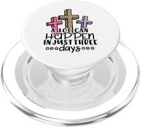 Cruz de Regalo de Pascua de Jesús Risen A Lot Can Happen 3 Day Leopard PopSockets PopGrip para MagSafe