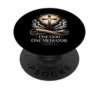 Cruz de un mediador 1 Timoteo 2:5 Fe clásica PopSockets PopGrip Adhesivo