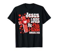 Cruz De Valentine Jesús Me Ama Corazones De Fe Cristiana Camiseta