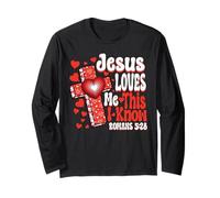 Cruz De Valentine Jesús Me Ama Corazones De Fe Cristiana Manga Larga